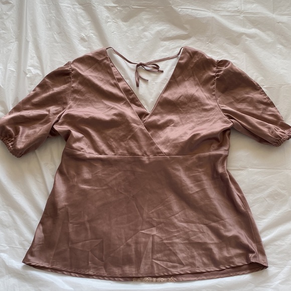 Lane Bryant Babydoll Top Womn 14 Mauve Lace Satin Ethereal Fairy Ballet Ren Fair - Picture 12 of 13